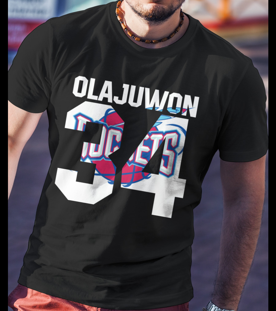 Olajuwon 34 Houston Rockets Basketball T-Shirt