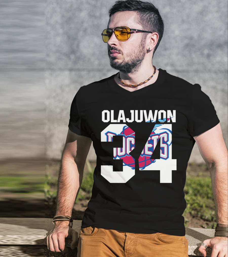 Olajuwon 34 Houston Rockets Basketball T-Shirt