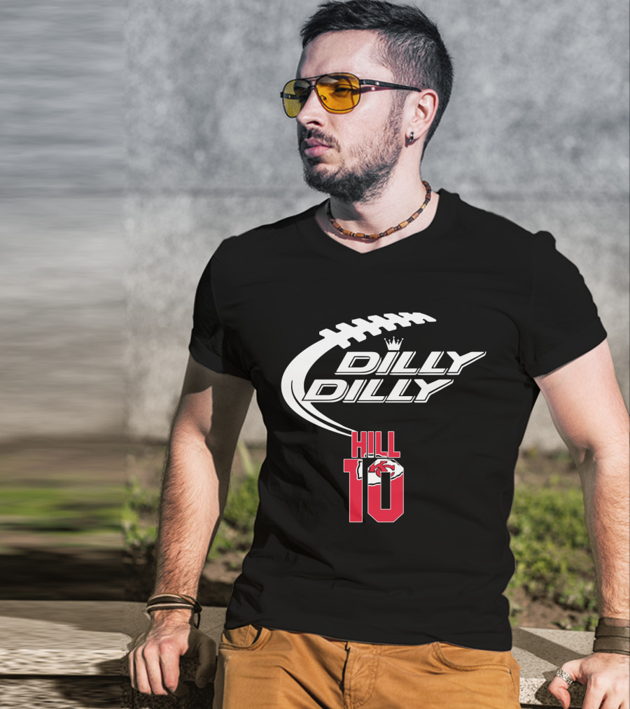 Kansas City Chiefs Tyreek Hill 10 Dilly Dilly Football T-Shirt