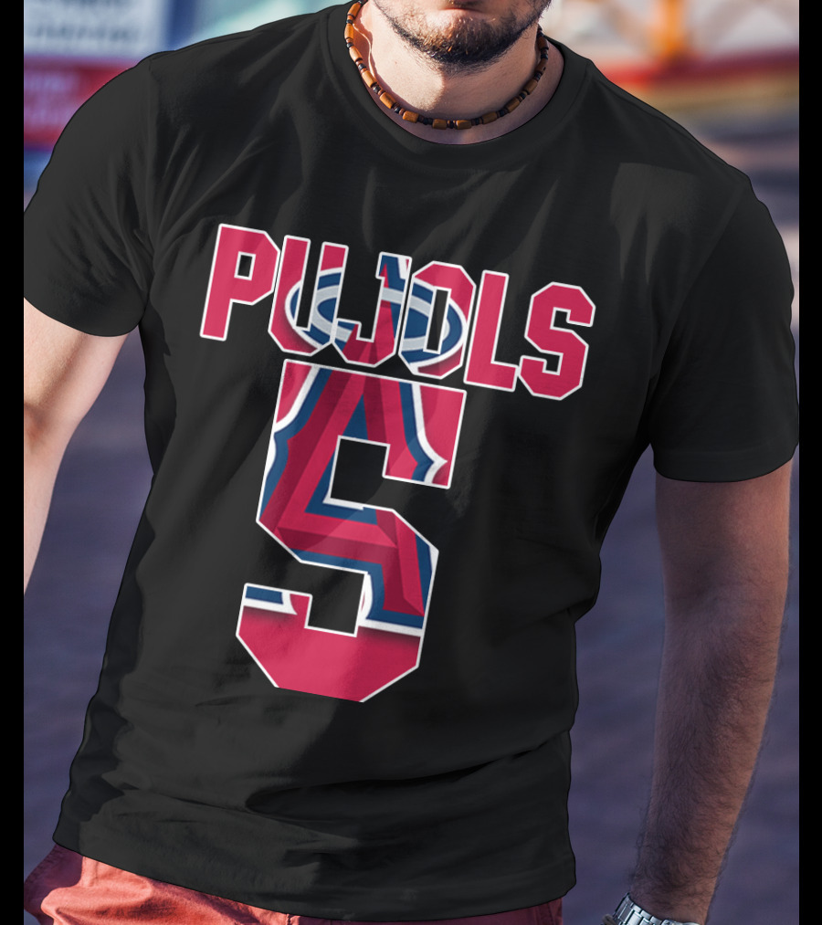 Pujols 5 Los Angeles Angels Baseball Icon Albert Pujols T-Shirt
