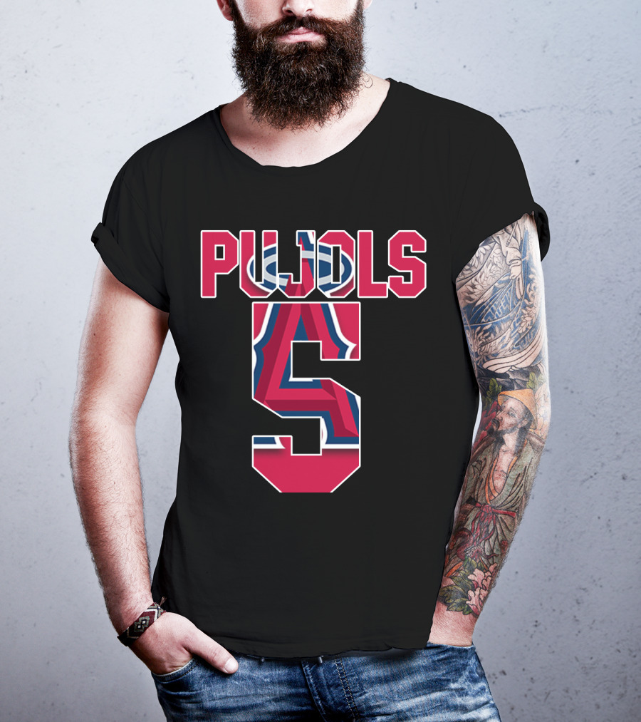 Pujols 5 Los Angeles Angels Baseball Icon Albert Pujols T-Shirt