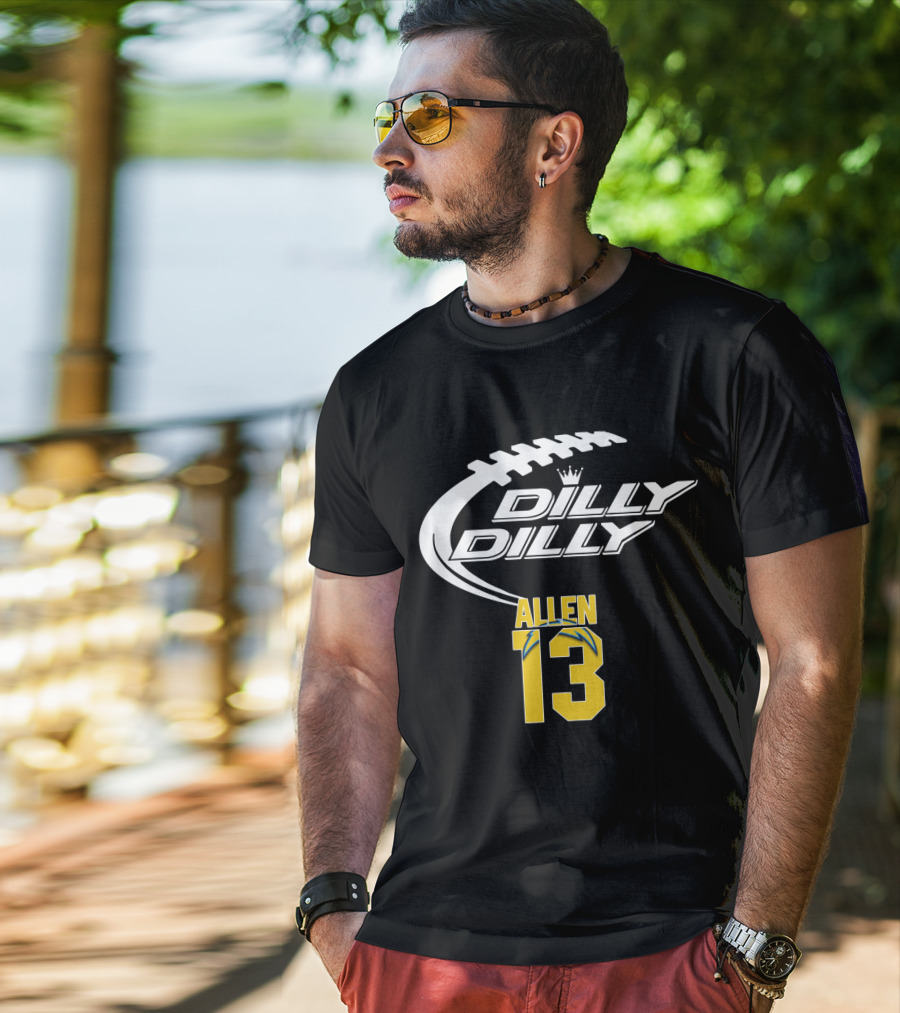 Los Angeles Chargers Allen 13 Dilly Dilly Football T-Shirt