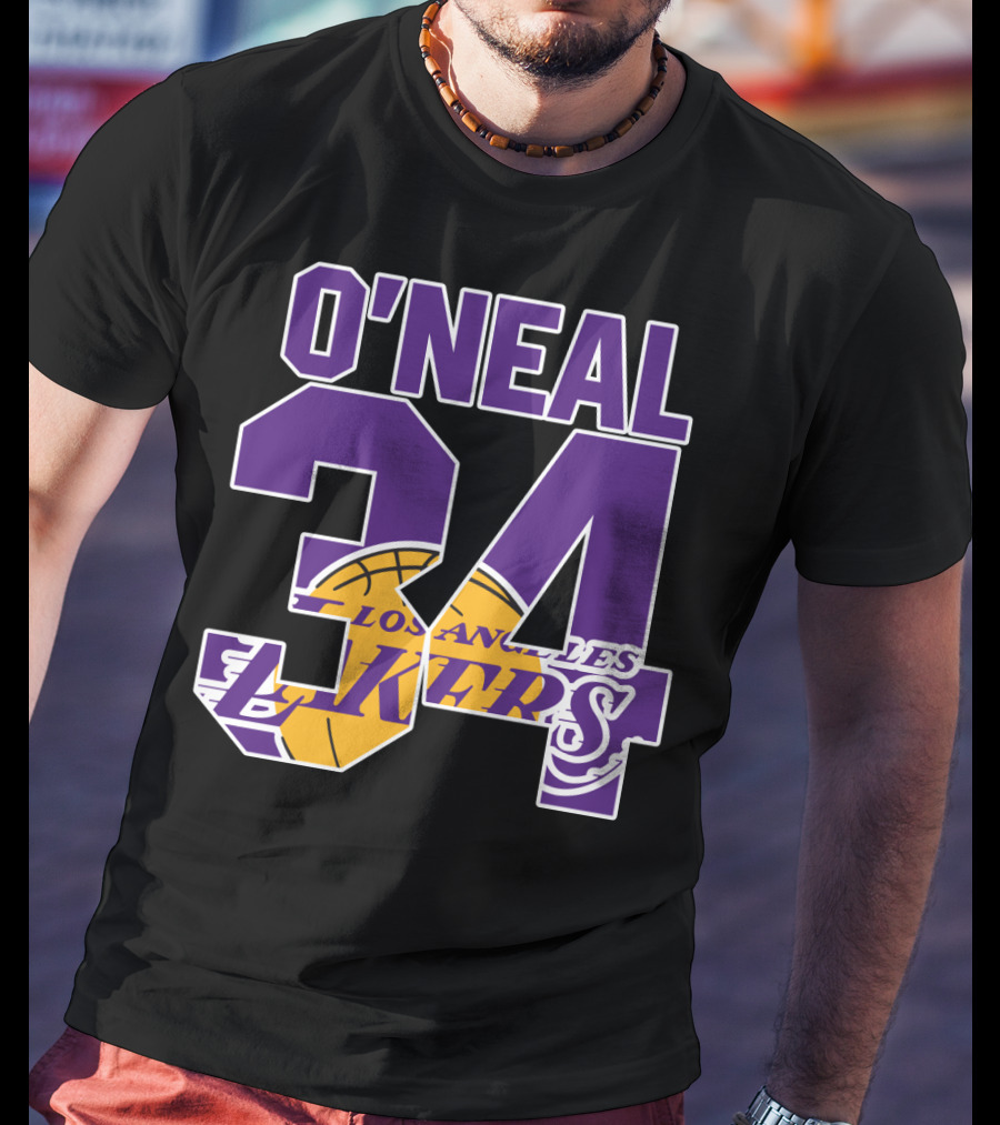 O'neal 34 Los Angeles Lakers Shaquille O'neal Basketball Legends T-Shirt
