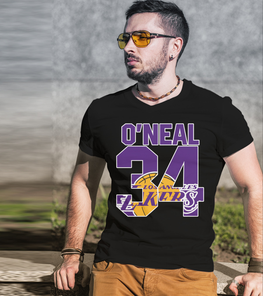 O'neal 34 Los Angeles Lakers Shaquille O'neal Basketball Legends T-Shirt