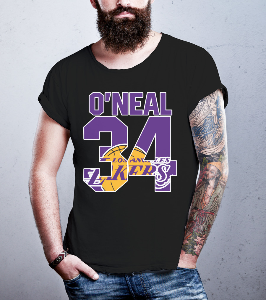 O'neal 34 Los Angeles Lakers Shaquille O'neal Basketball Legends T-Shirt