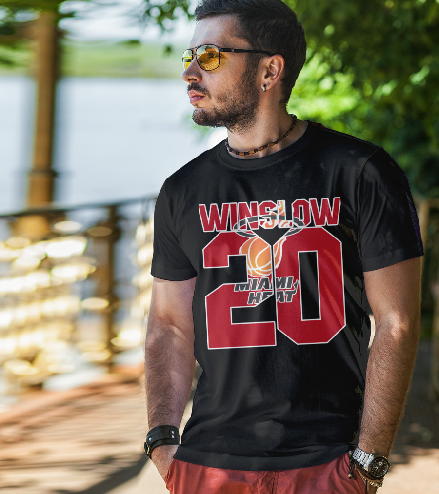 Winslow 20 Miami Heat Basketball Player Tribute T-Shirt