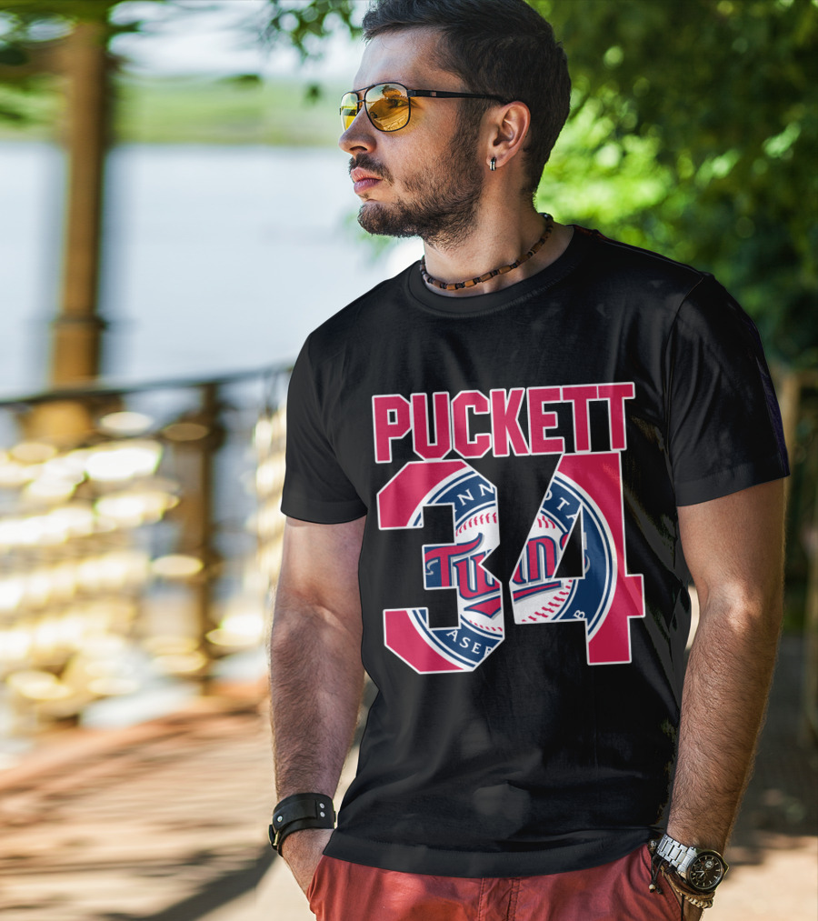 Kirby Puckett 34 Minnesota Twins Baseball Legend Emblem T-Shirt