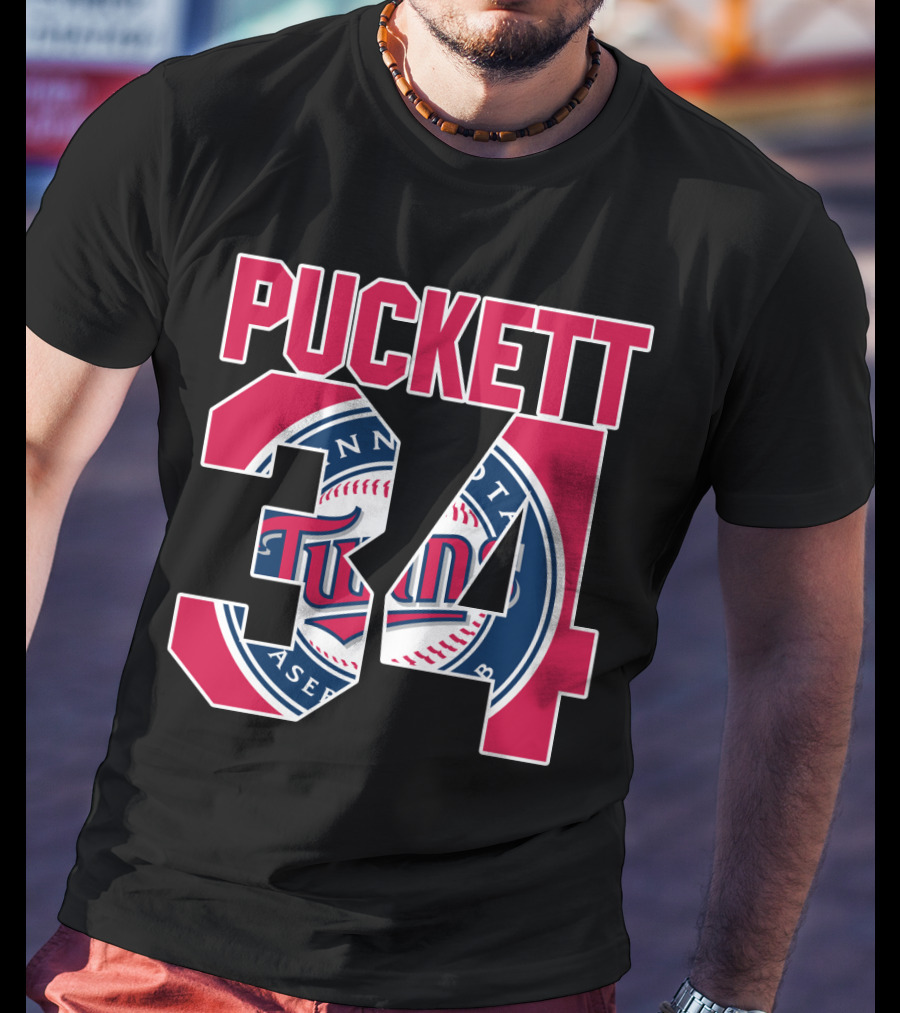 Kirby Puckett 34 Minnesota Twins Baseball Legend Emblem T-Shirt