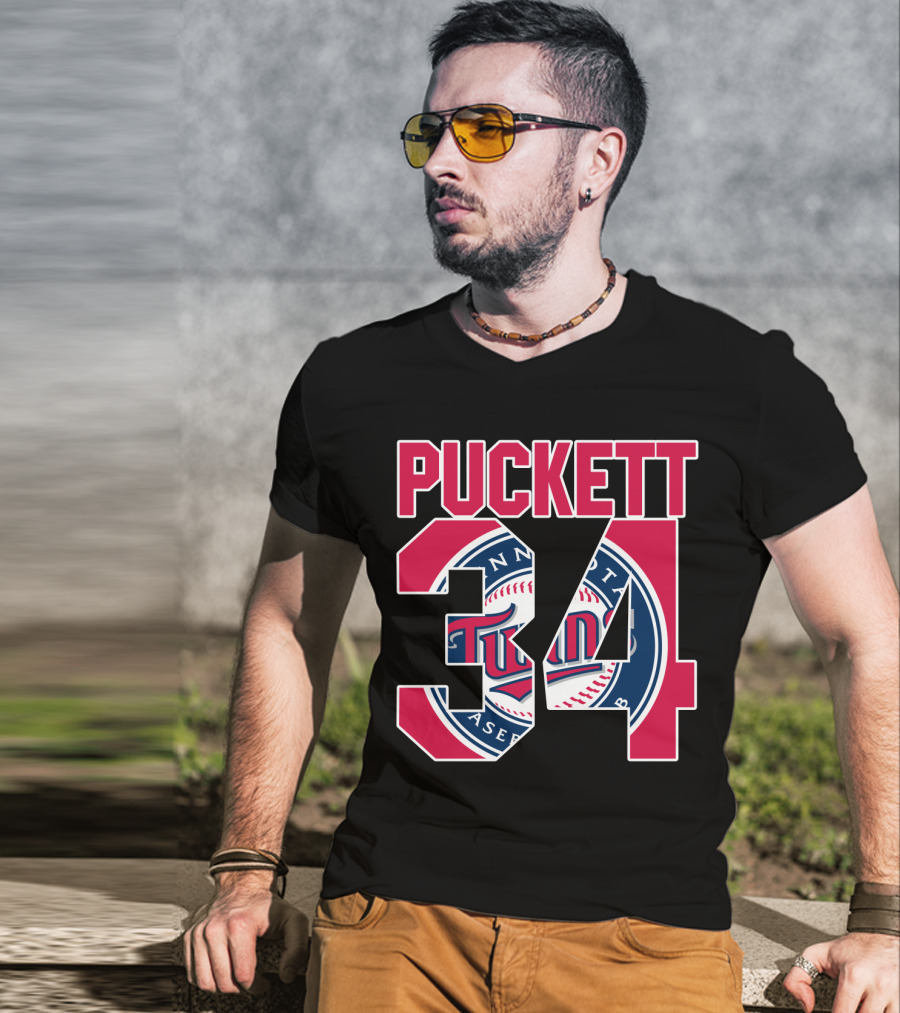 Kirby Puckett 34 Minnesota Twins Baseball Legend Emblem T-Shirt