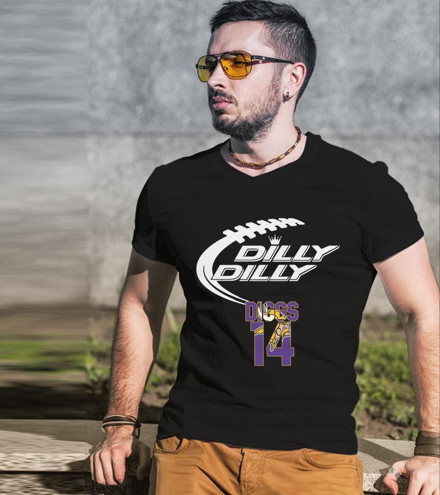 Dilly Dilly Diggs 14 Minnesota Vikings Football T-Shirt