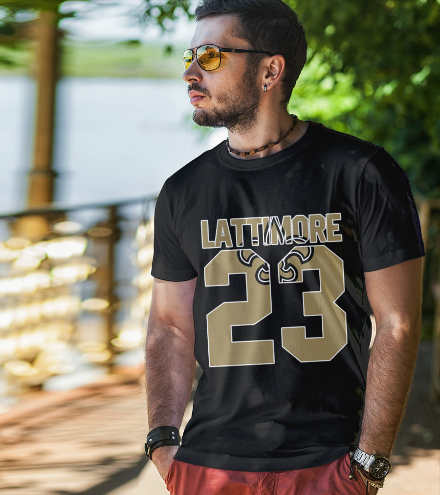 New Orleans Saints Marshon Lattimore 23 Fleur-De-Lis Player Jersey T-Shirt