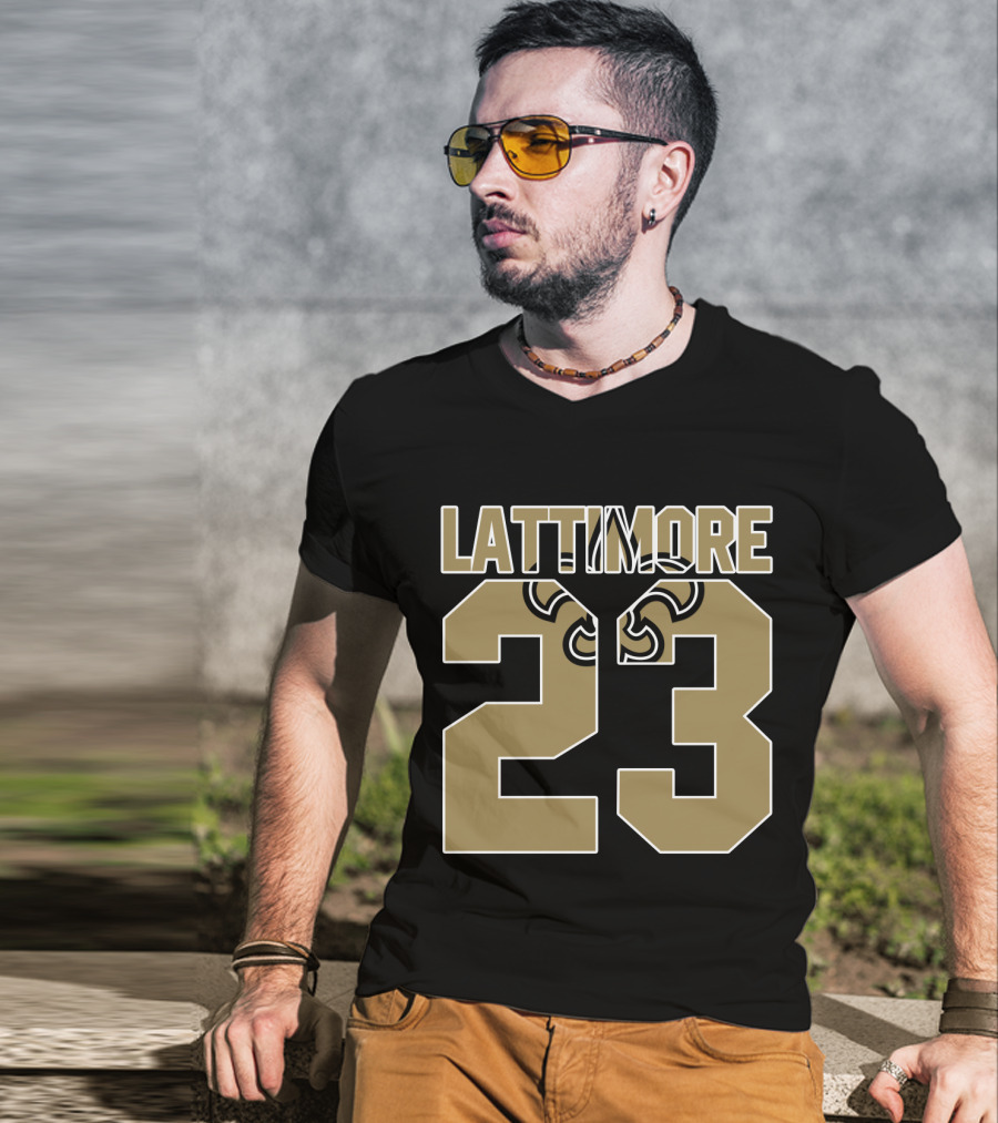 New Orleans Saints Marshon Lattimore 23 Fleur-De-Lis Player Jersey T-Shirt