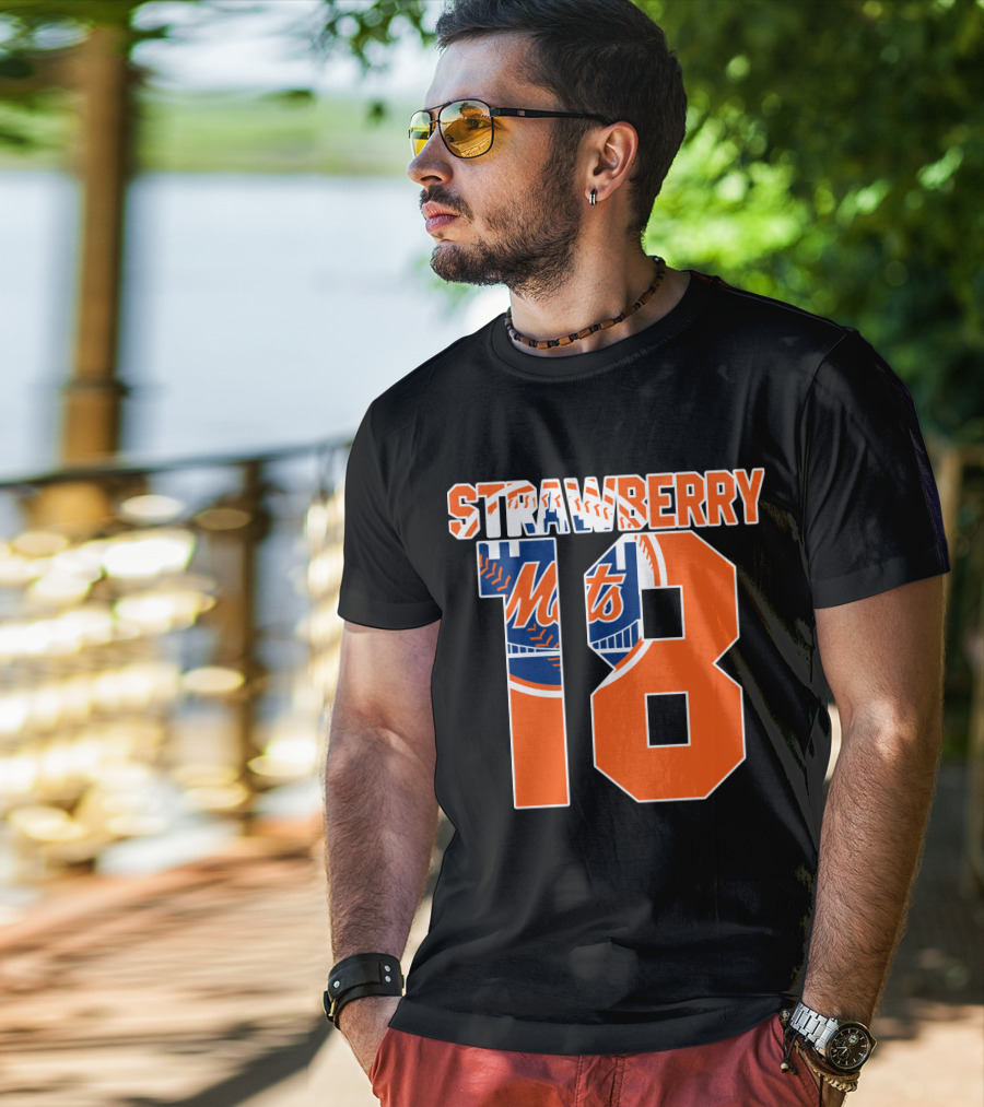 New York Mets Darryl Strawberry 18 Mets T-Shirt