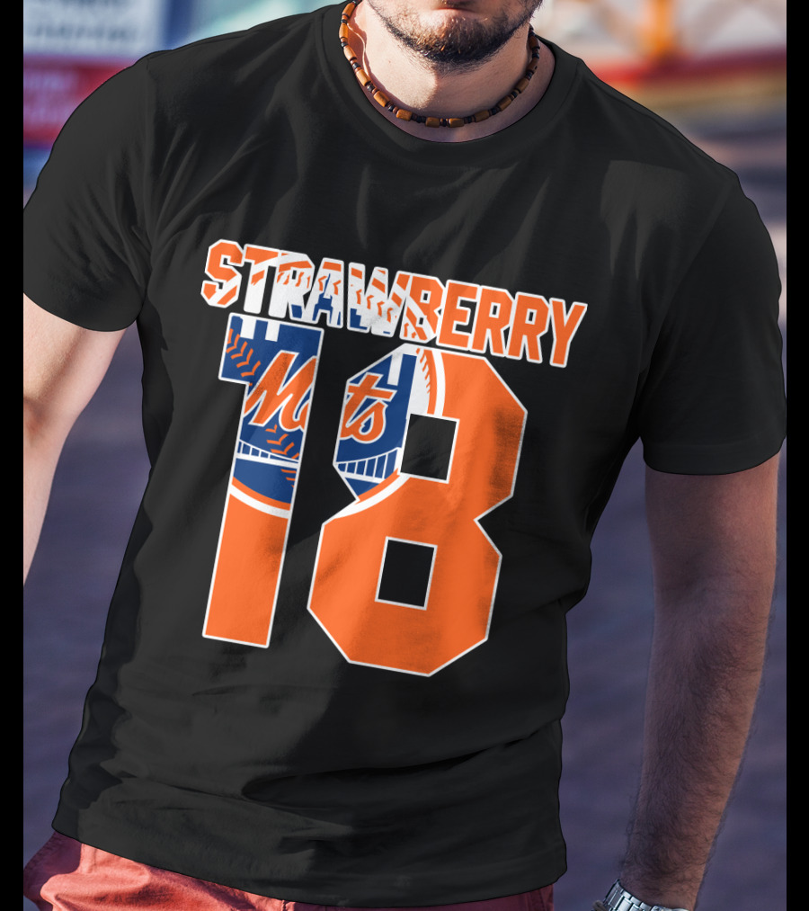 New York Mets Darryl Strawberry 18 Mets T-Shirt