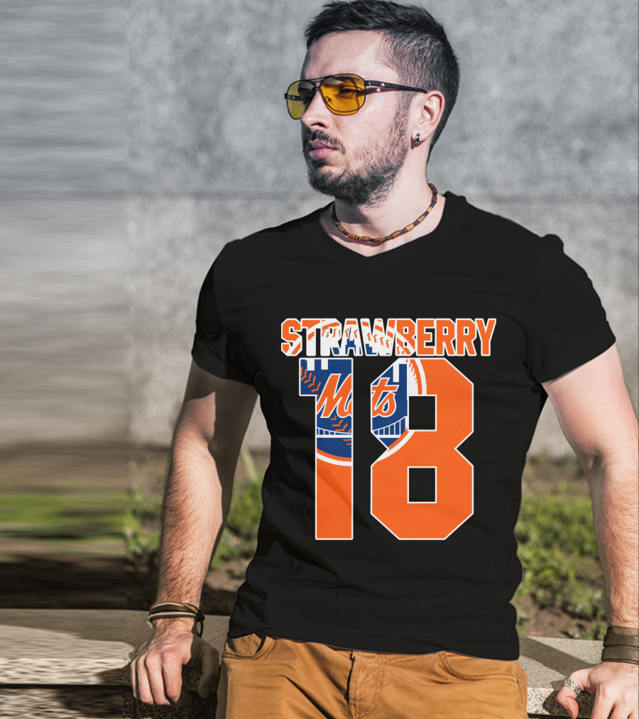 New York Mets Darryl Strawberry 18 Mets T-Shirt