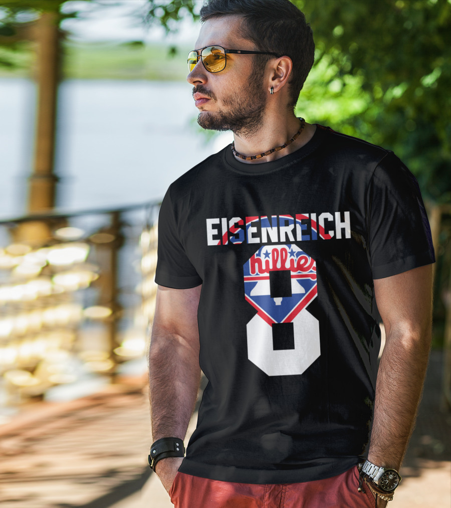Eisenreich 8 Philadelphia Phillies Retro Liberty Bell Design 1993 T-Shirt
