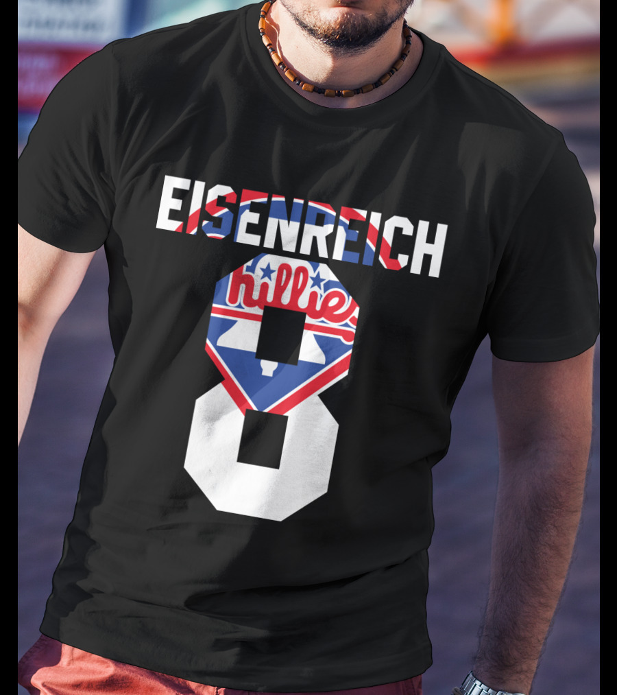 Eisenreich 8 Philadelphia Phillies Retro Liberty Bell Design 1993 T-Shirt