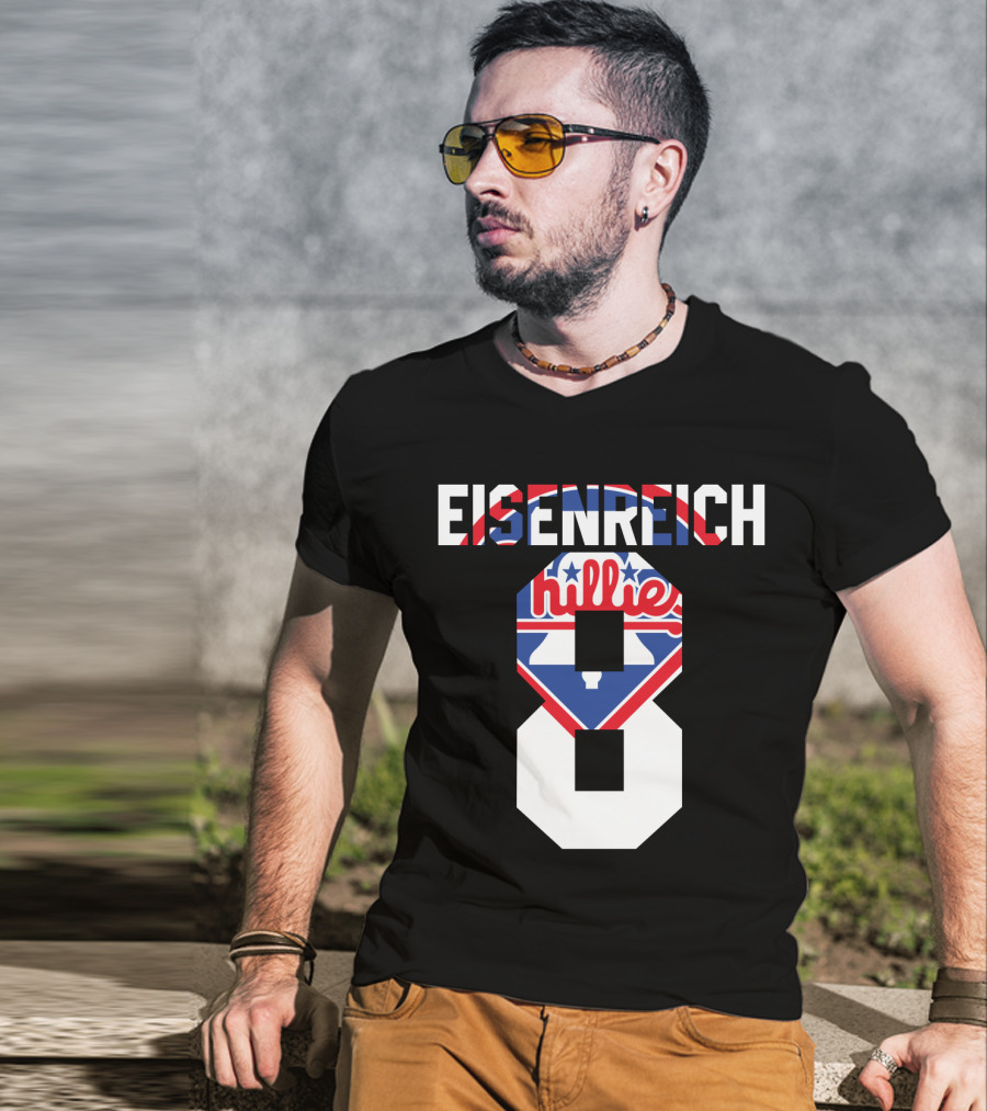Eisenreich 8 Philadelphia Phillies Retro Liberty Bell Design 1993 T-Shirt