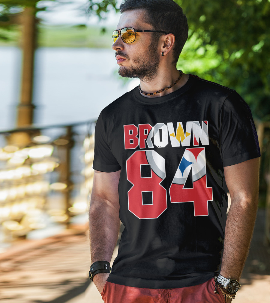 Pittsburgh Steelers Antonio Brown 84 Logo Jersey T-Shirt