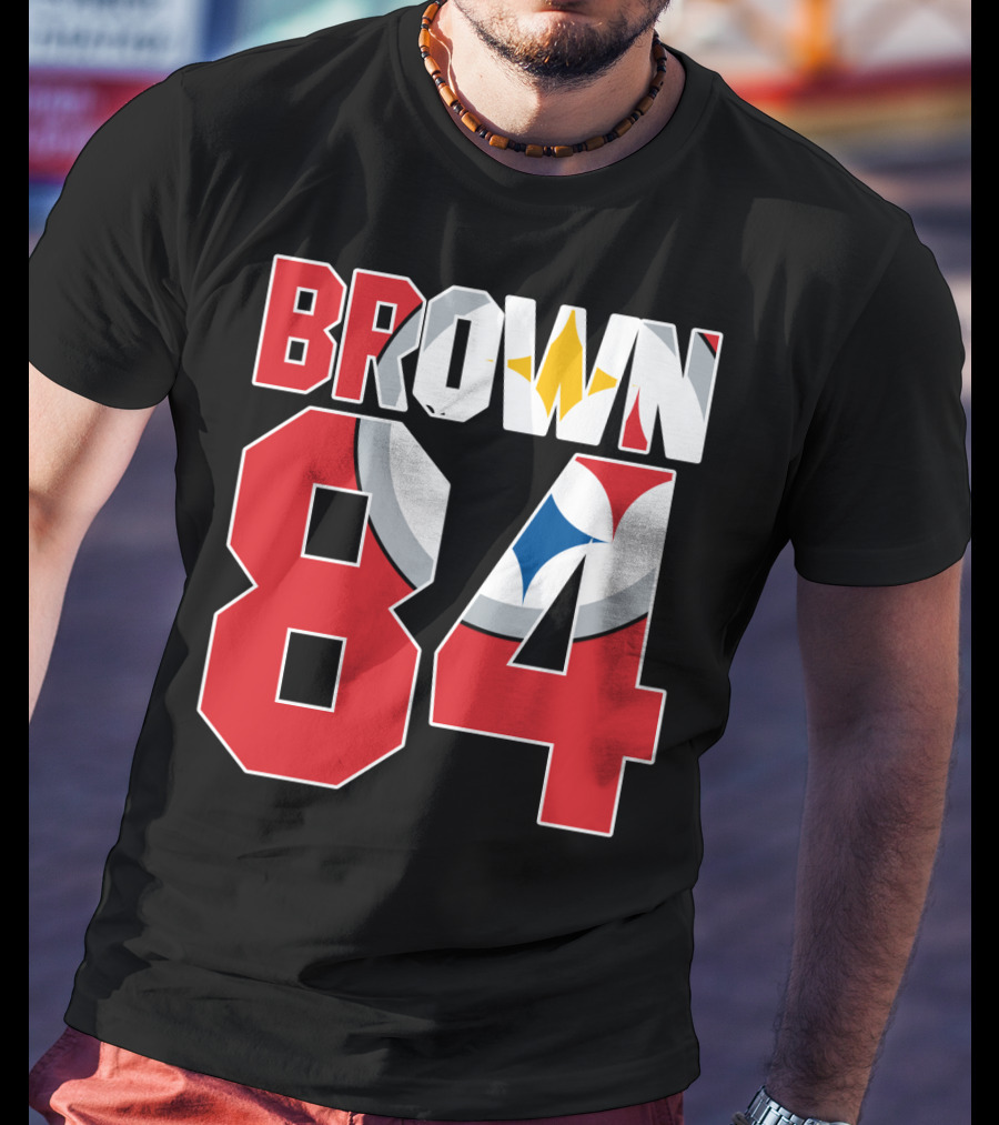 Pittsburgh Steelers Antonio Brown 84 Logo Jersey T-Shirt