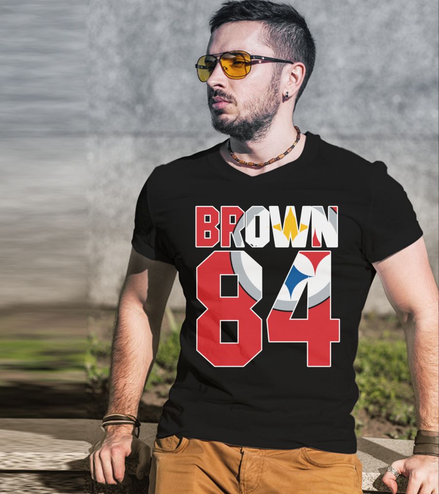 Pittsburgh Steelers Antonio Brown 84 Logo Jersey T-Shirt