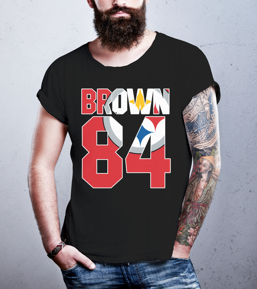 Pittsburgh Steelers Antonio Brown 84 Logo Jersey T-Shirt
