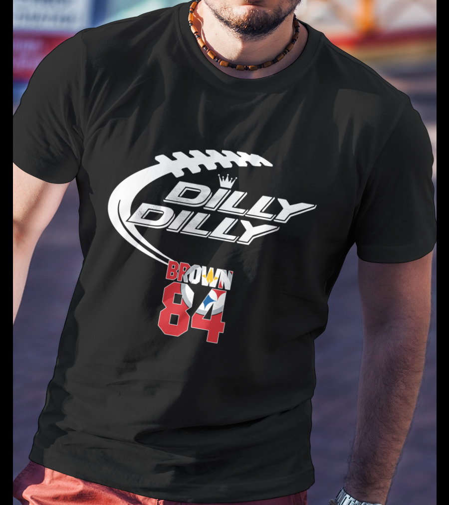 Pittsburgh Steelers Brown 84 Dilly Dilly Football T-Shirt