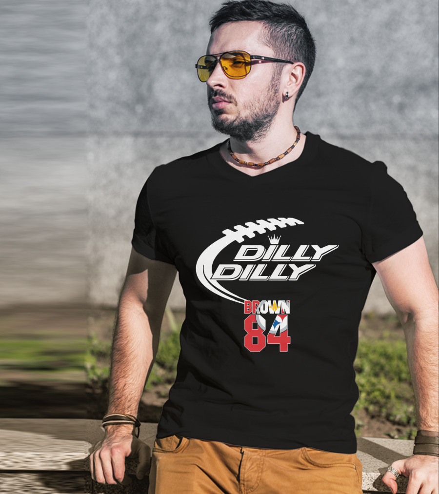 Pittsburgh Steelers Brown 84 Dilly Dilly Football T-Shirt