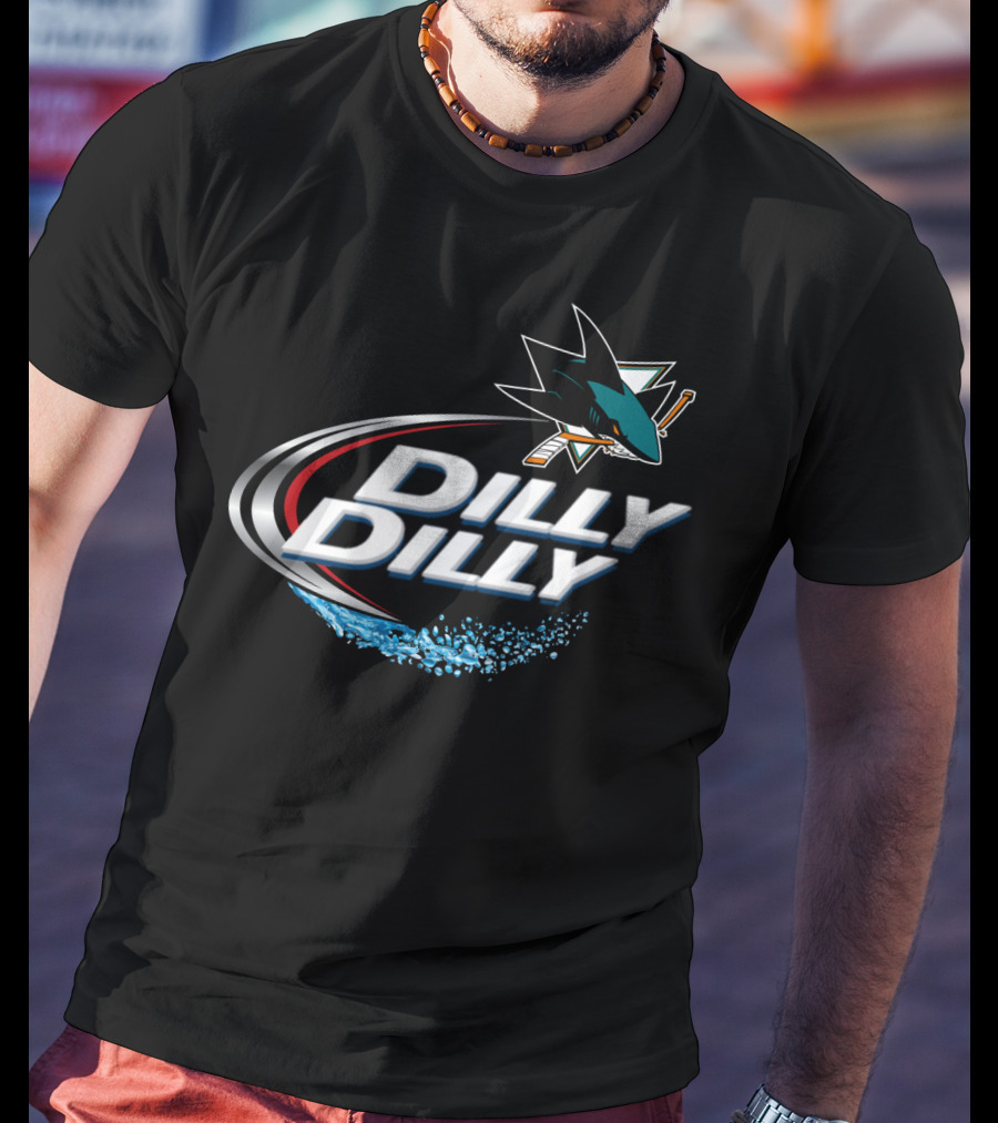 San Jose Sharks Dilly Dilly NHL Fan Logo Splash T-Shirt
