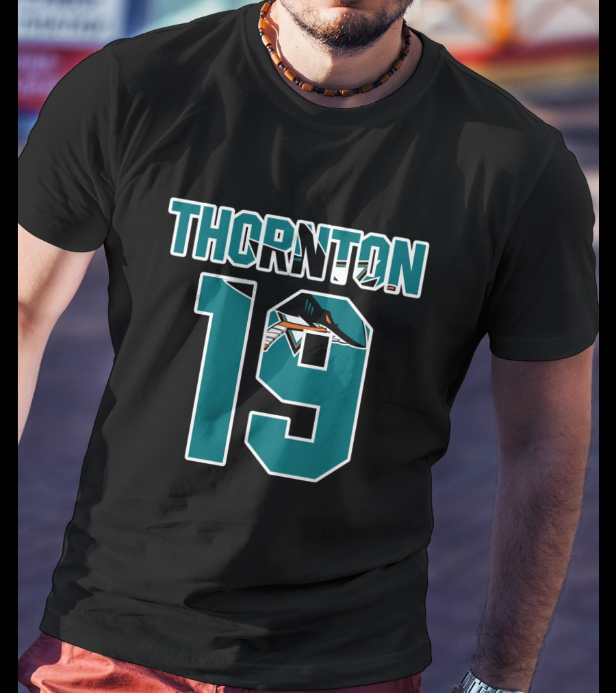 San Jose Sharks Joe Thornton 19 NHL Player Number T-Shirt
