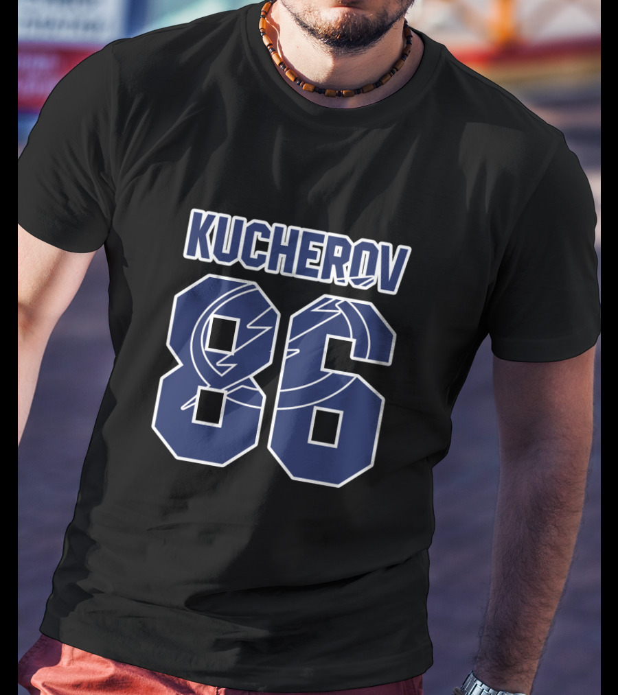 Kucherov 86 Tampa Bay Lightning NHL Bold Blue Numbers With Team T-Shirt