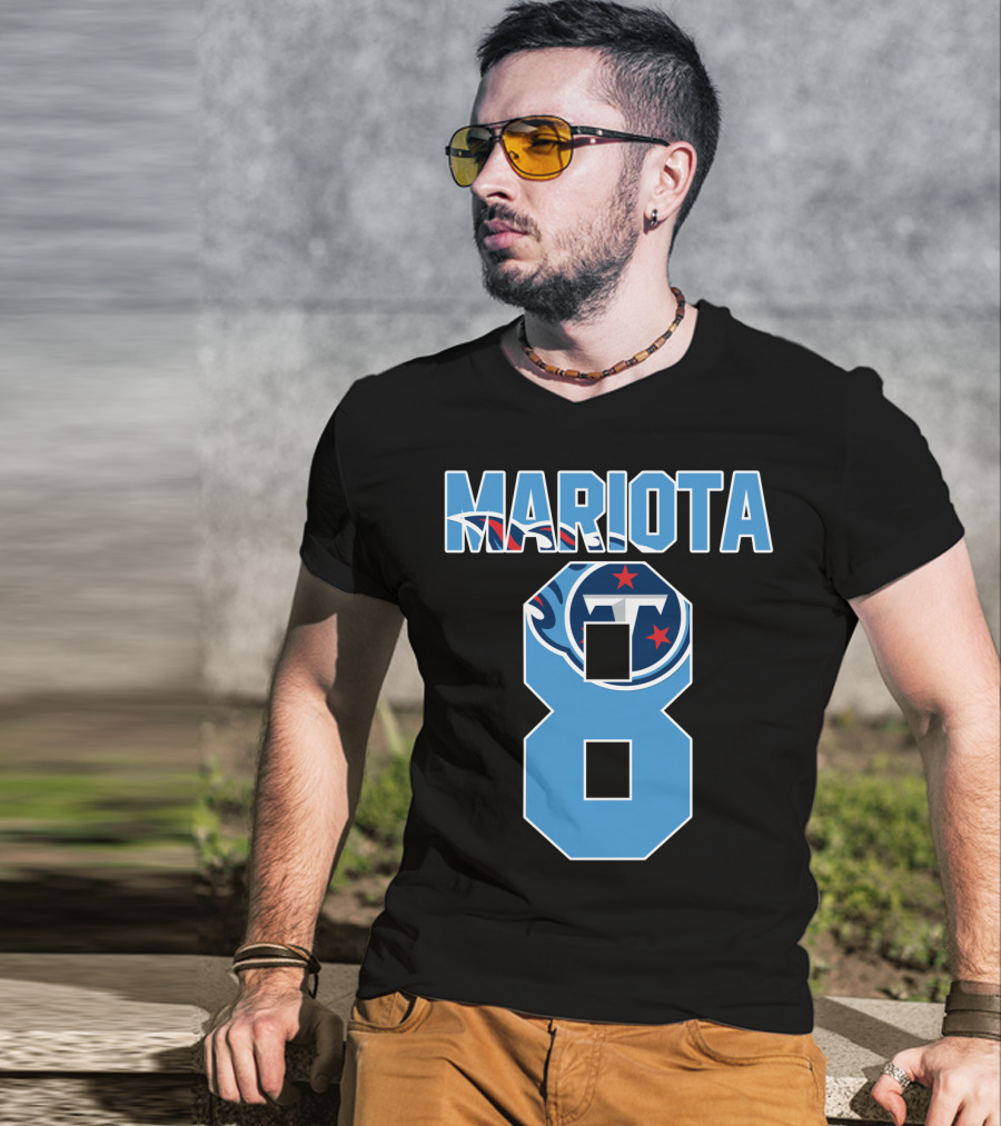 Tennessee Titans Marcus Mariota Number 8 Jersey Icon T-Shirt