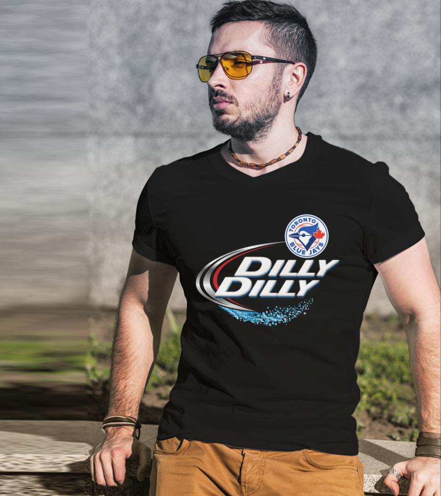 Toronto Blue Jays Dilly Dilly Logo With Blue Jay And Maple Leaf T-Shirt