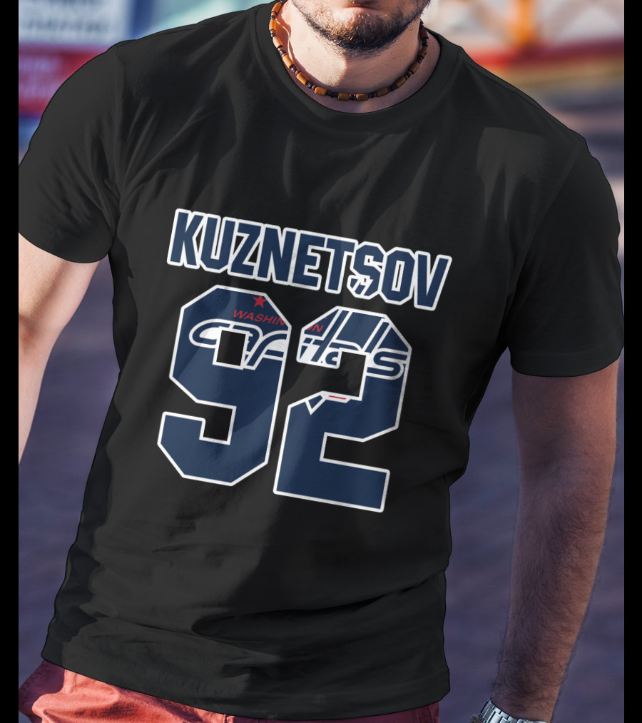 Kuznetsov 92 Washington Capitals NHL Hockey Team Logo And Name T-Shirt