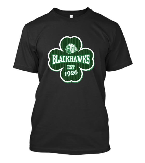 Chicago Blackhawks Shamrock Emblem St Patrick's Day Est 1926 T-Shirt