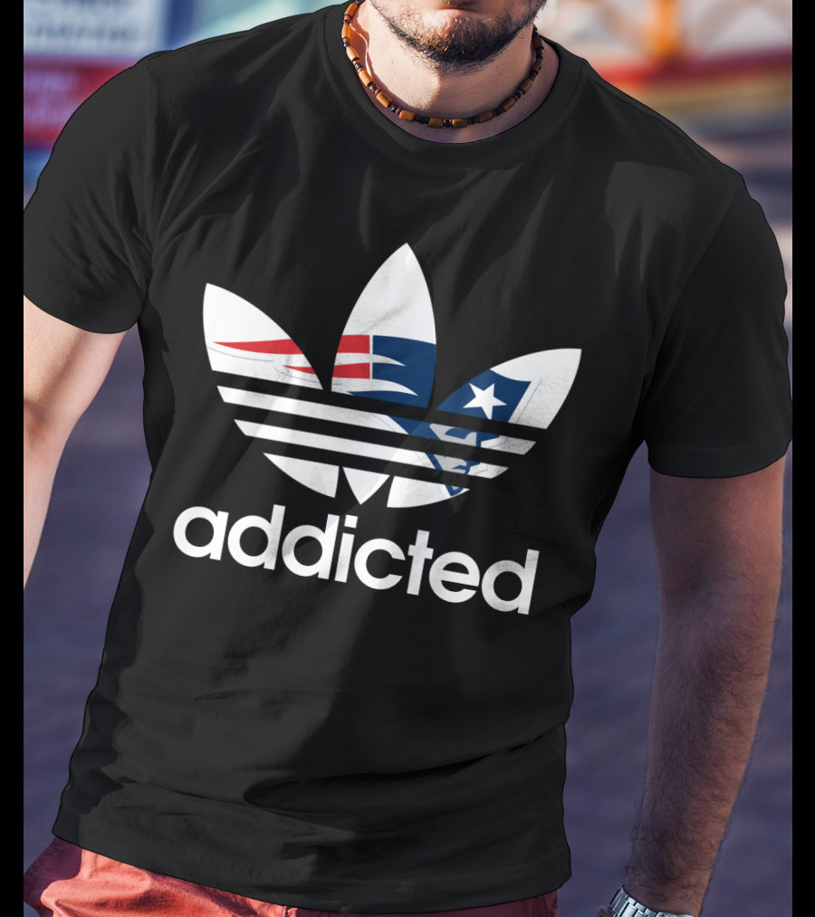 New England Patriots Addicted Nfl Logo Mashup T-Shirt