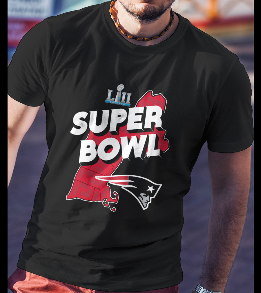 Super Bowl Liii New England Patriots Map T-Shirt