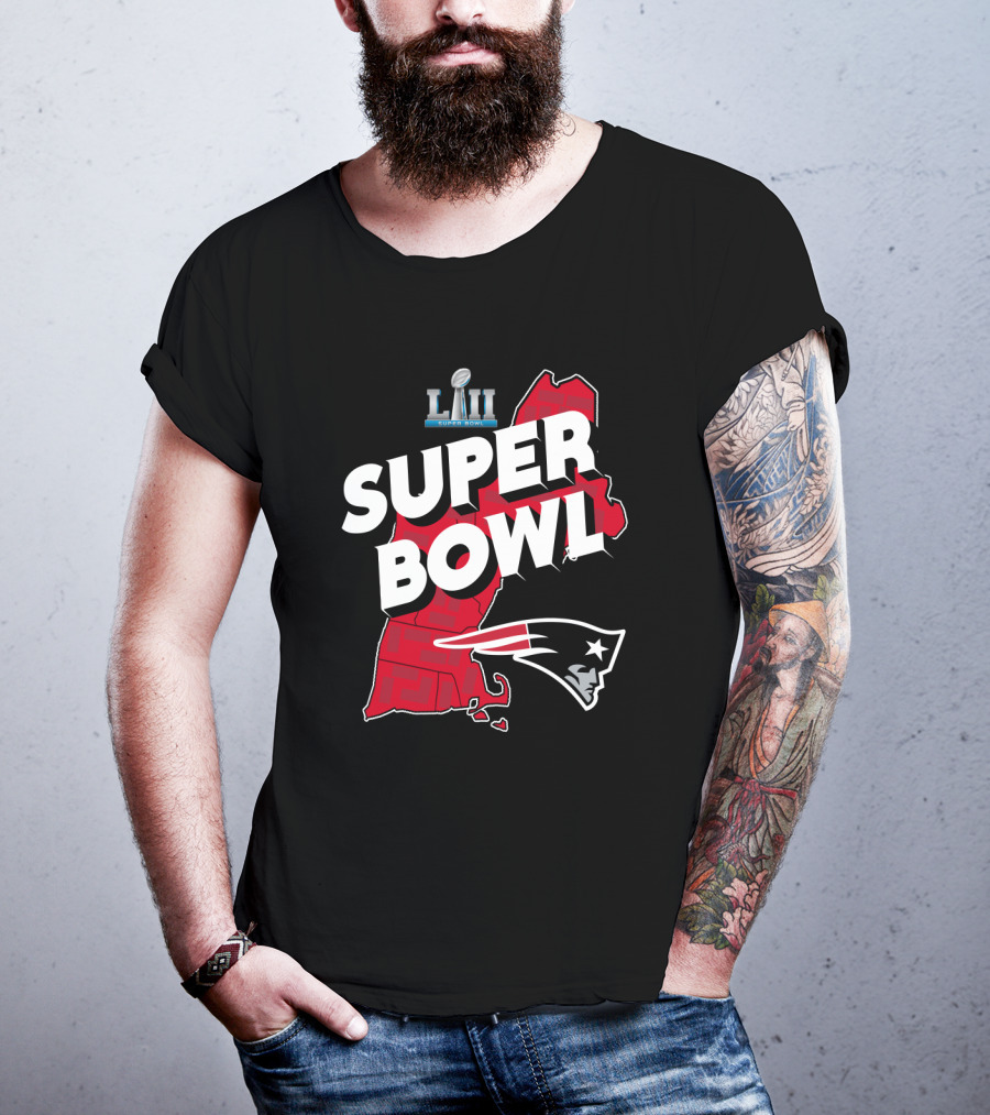 Super Bowl Liii New England Patriots Map T-Shirt