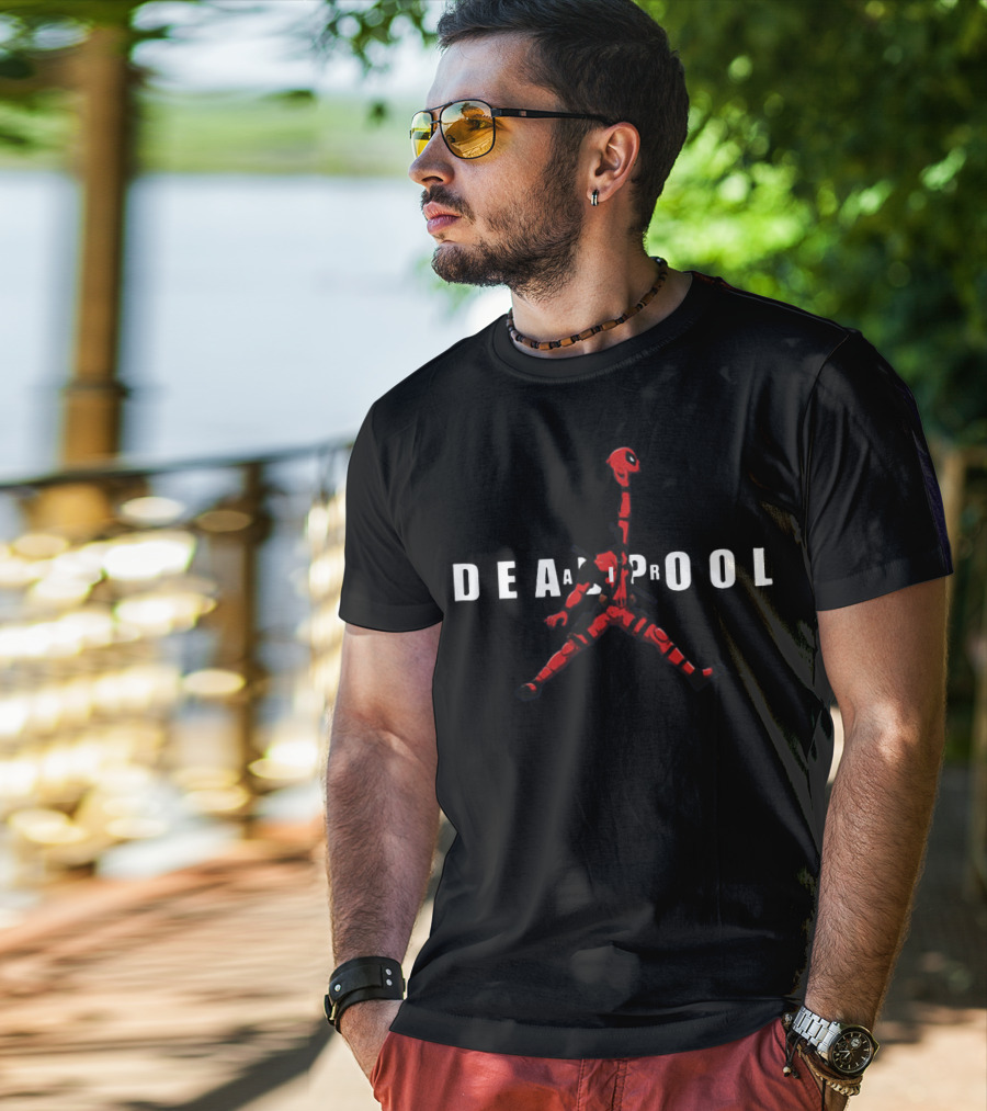 Deadpool Jumpman Parody Basketball T-Shirt