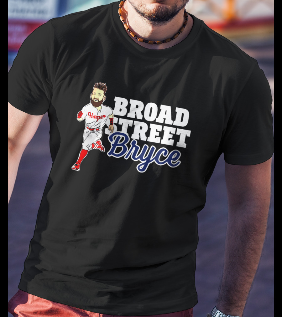 Broad Street Bryce Harper Phillies Baseball Running T-Shirt