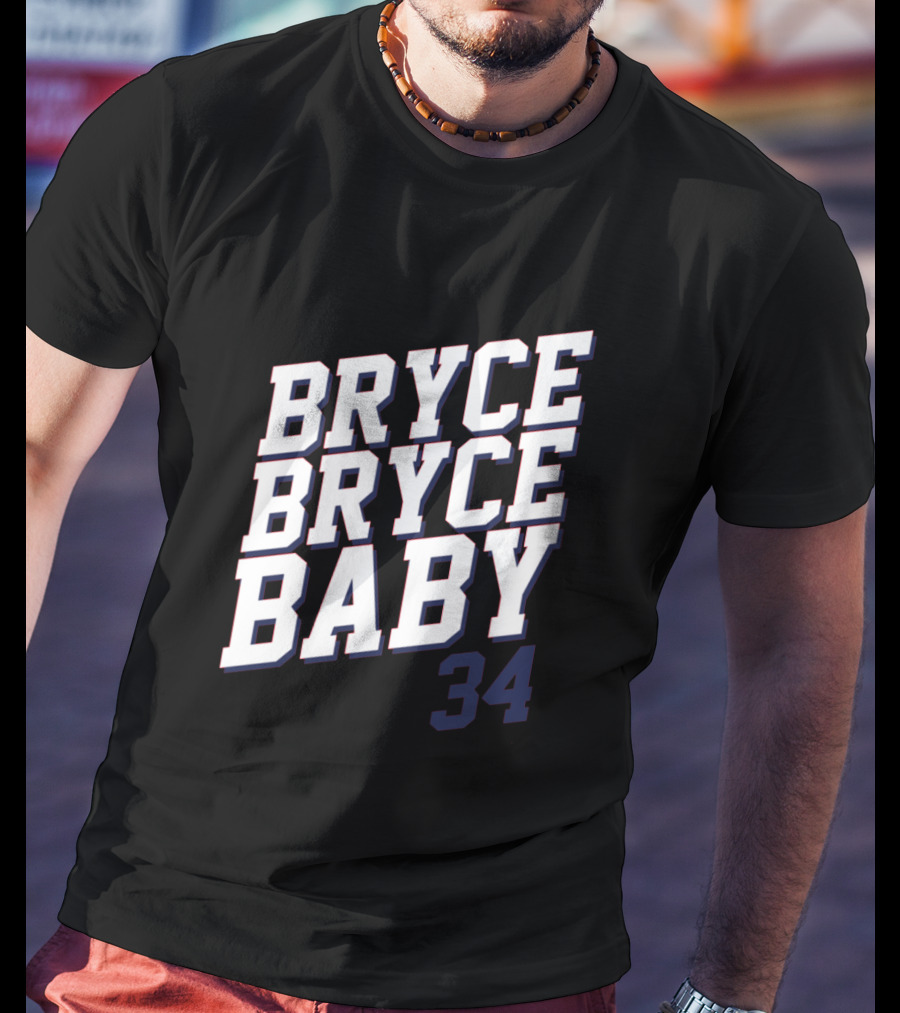 Bryce Bryce Baby 34 Sports Reference Tee Featuring Athlete Number T-Shirt