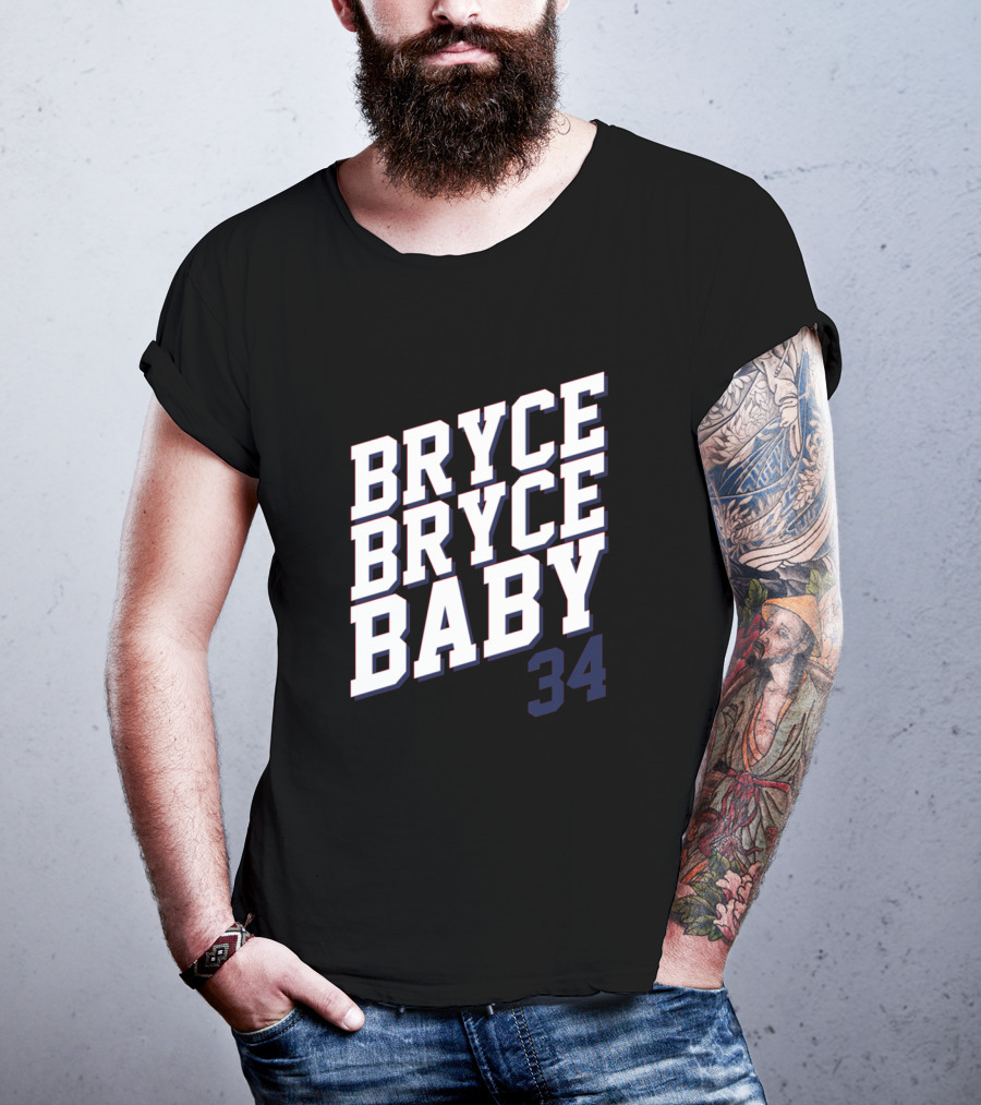 Bryce Bryce Baby 34 Sports Reference Tee Featuring Athlete Number T-Shirt