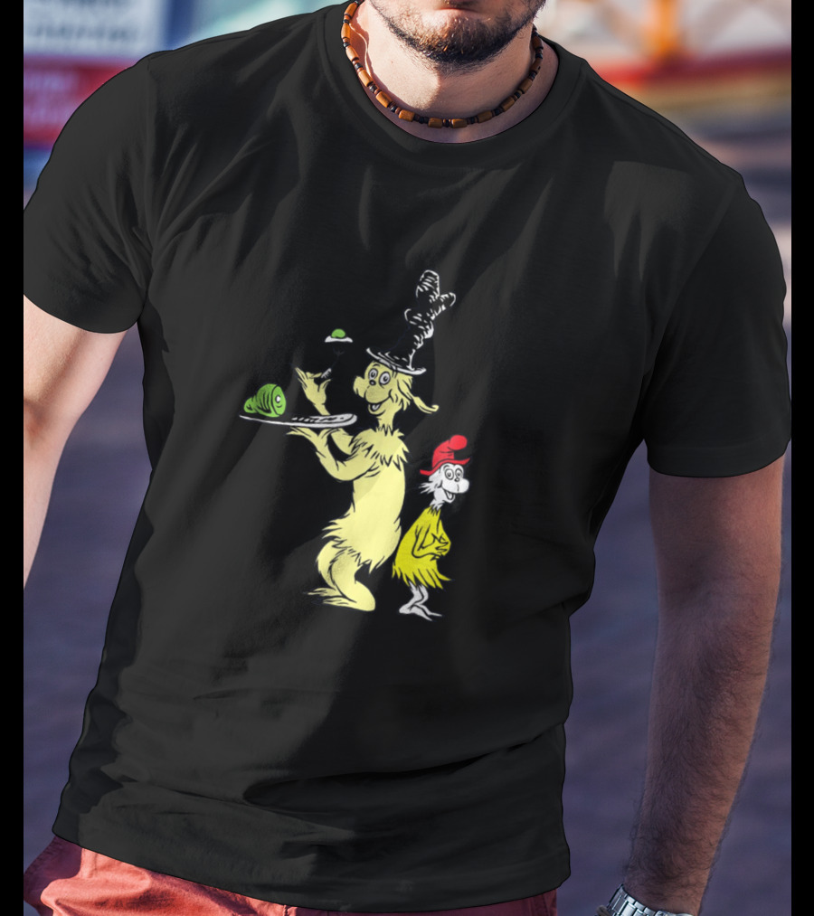 Sam I Am And Friend With Green Eggs And Ham Dr Seuss Classic Characters T-Shirt
