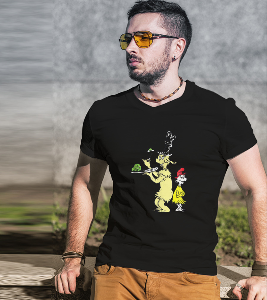 Sam I Am And Friend With Green Eggs And Ham Dr Seuss Classic Characters T-Shirt