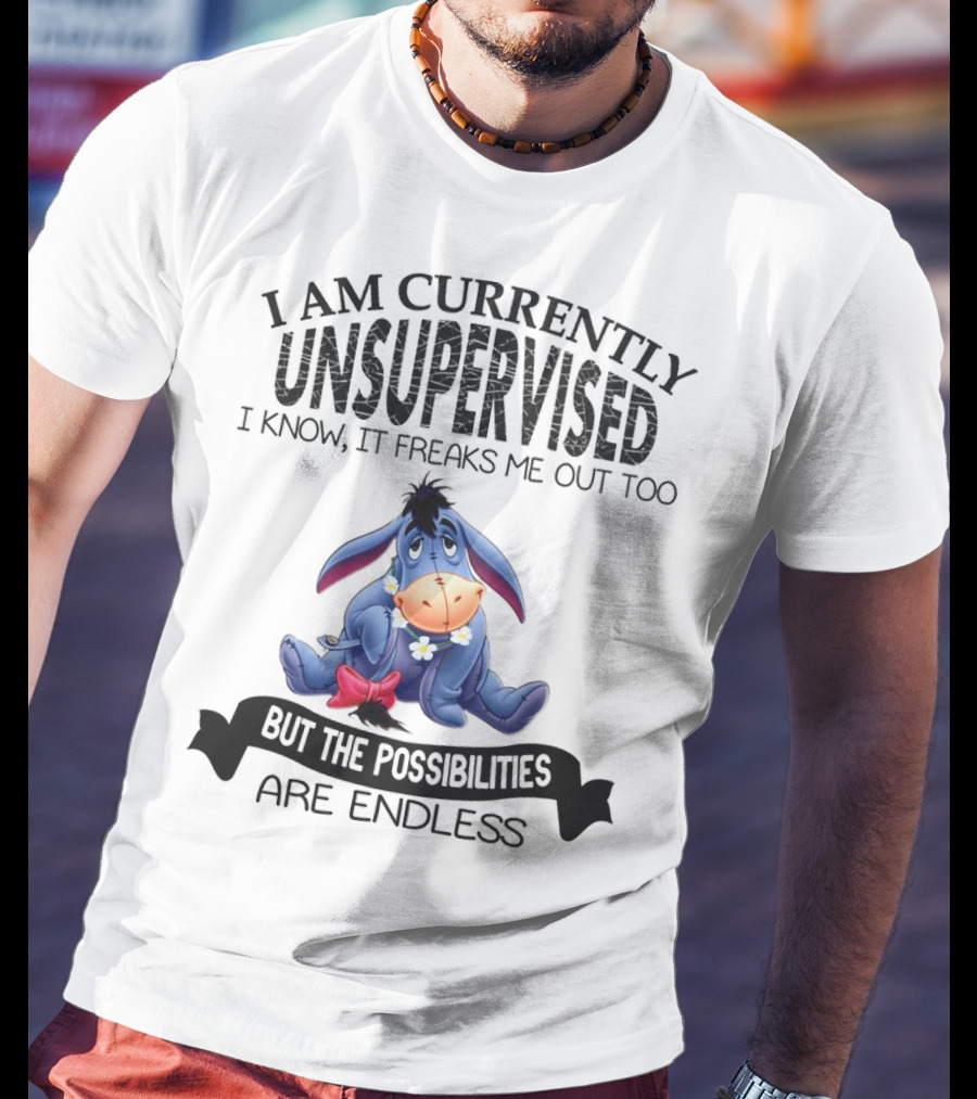 Eeyore Currently Unsupervised I Know It Freaks Me Out Too But The Possibilities Are Endless T-Shirt
