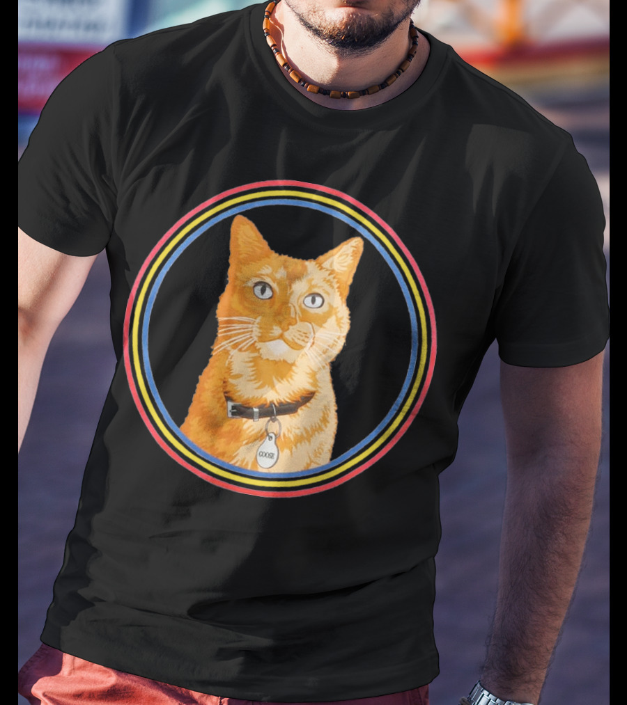 Marvel Captain Marvel Goose Cat Retro Circle T-Shirt