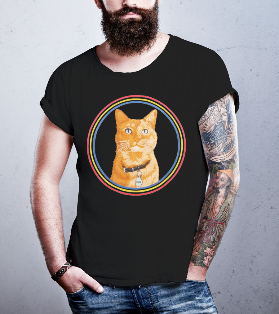 Marvel Captain Marvel Goose Cat Retro Circle T-Shirt