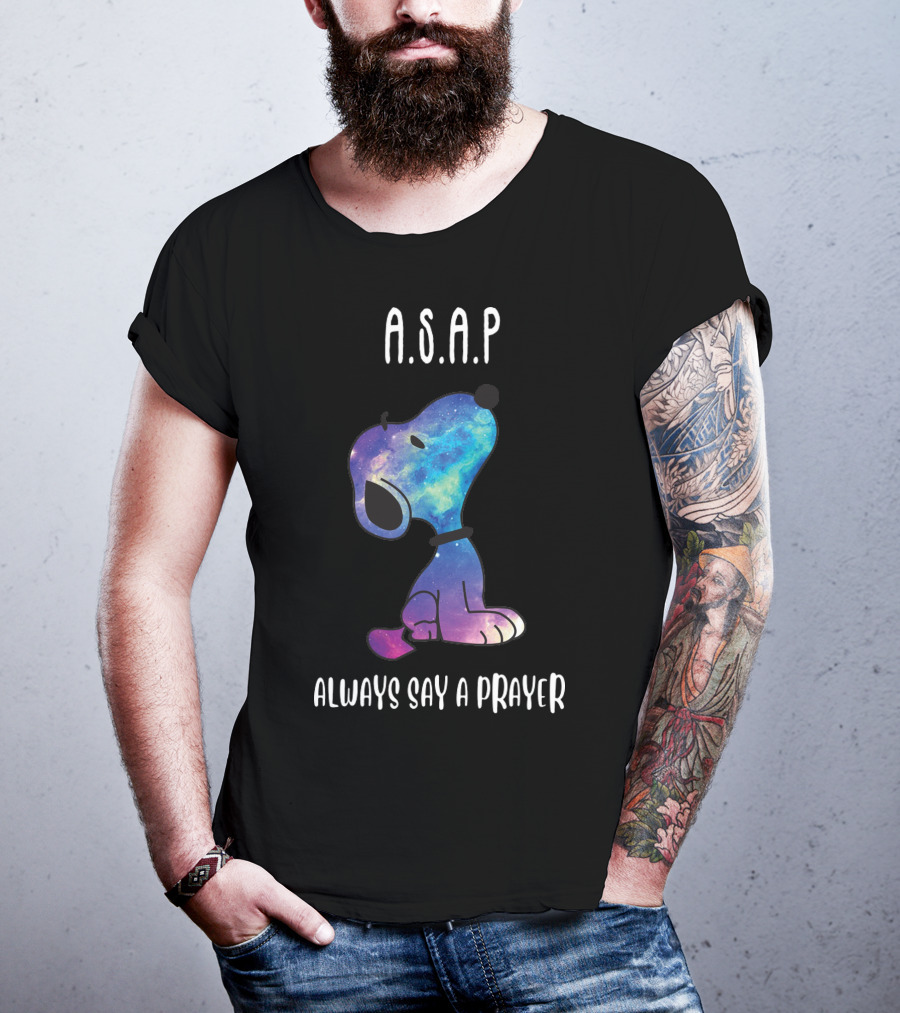Snoopy Galaxy A.S.A.P. Always Say A Prayer T-Shirt