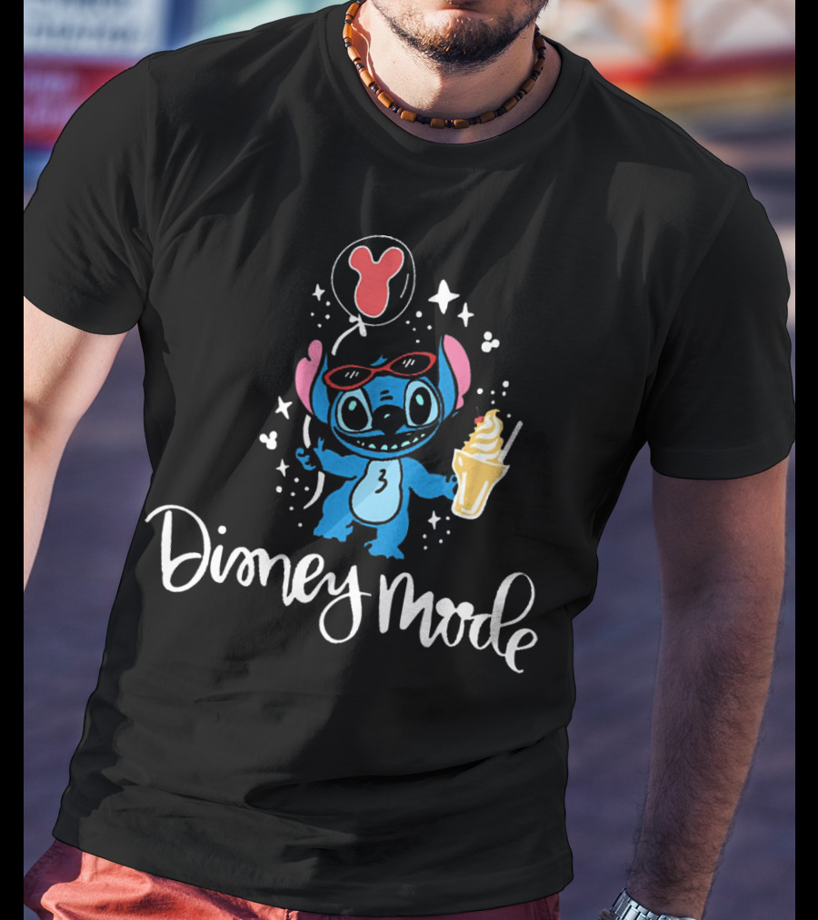 Stitch Disney Mode Balloon Ice Cream Sunglasses Adventure T-Shirt