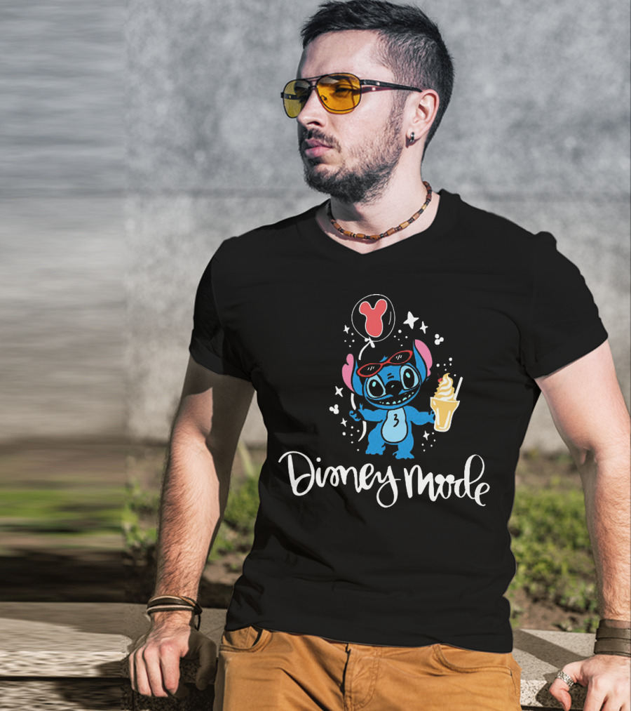 Stitch Disney Mode Balloon Ice Cream Sunglasses Adventure T-Shirt